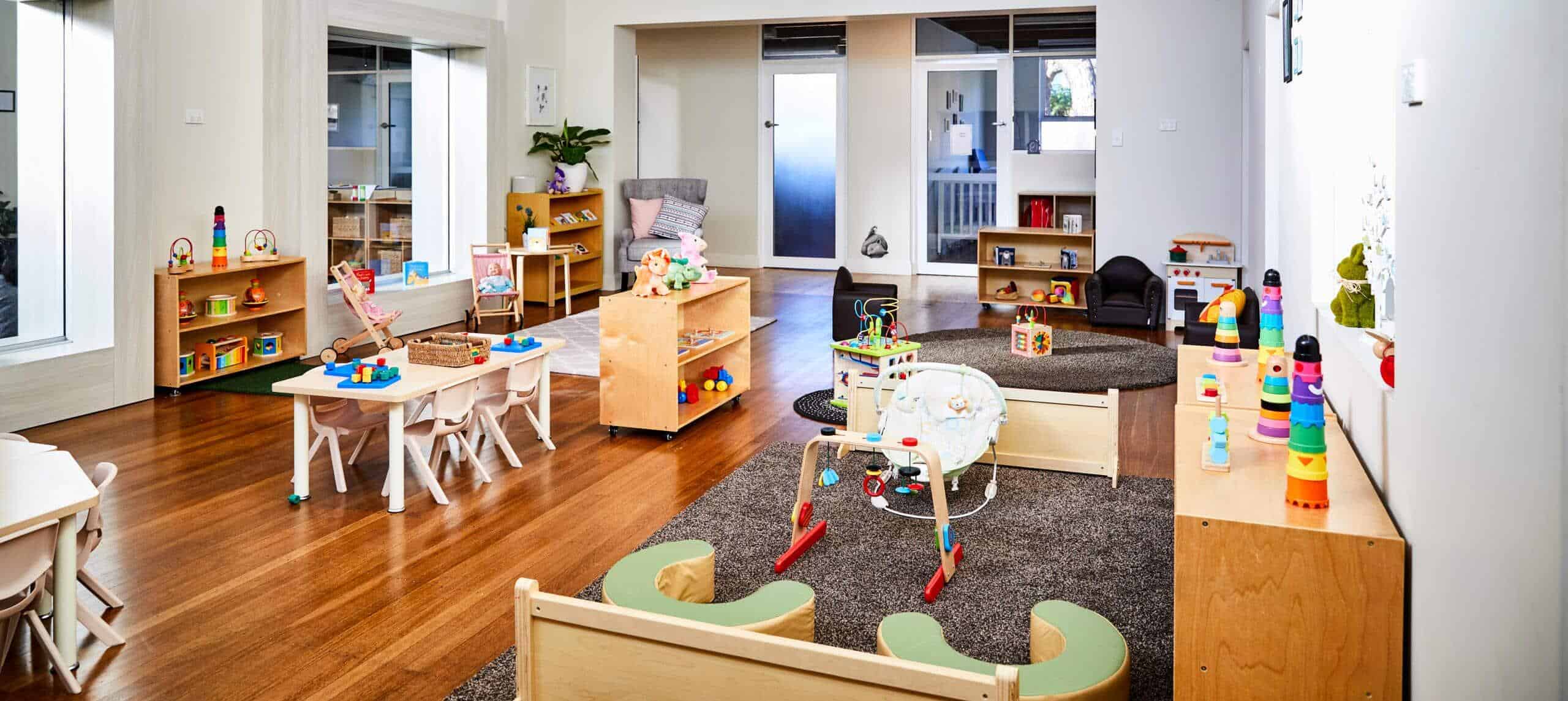 Inside a clean childcare centre