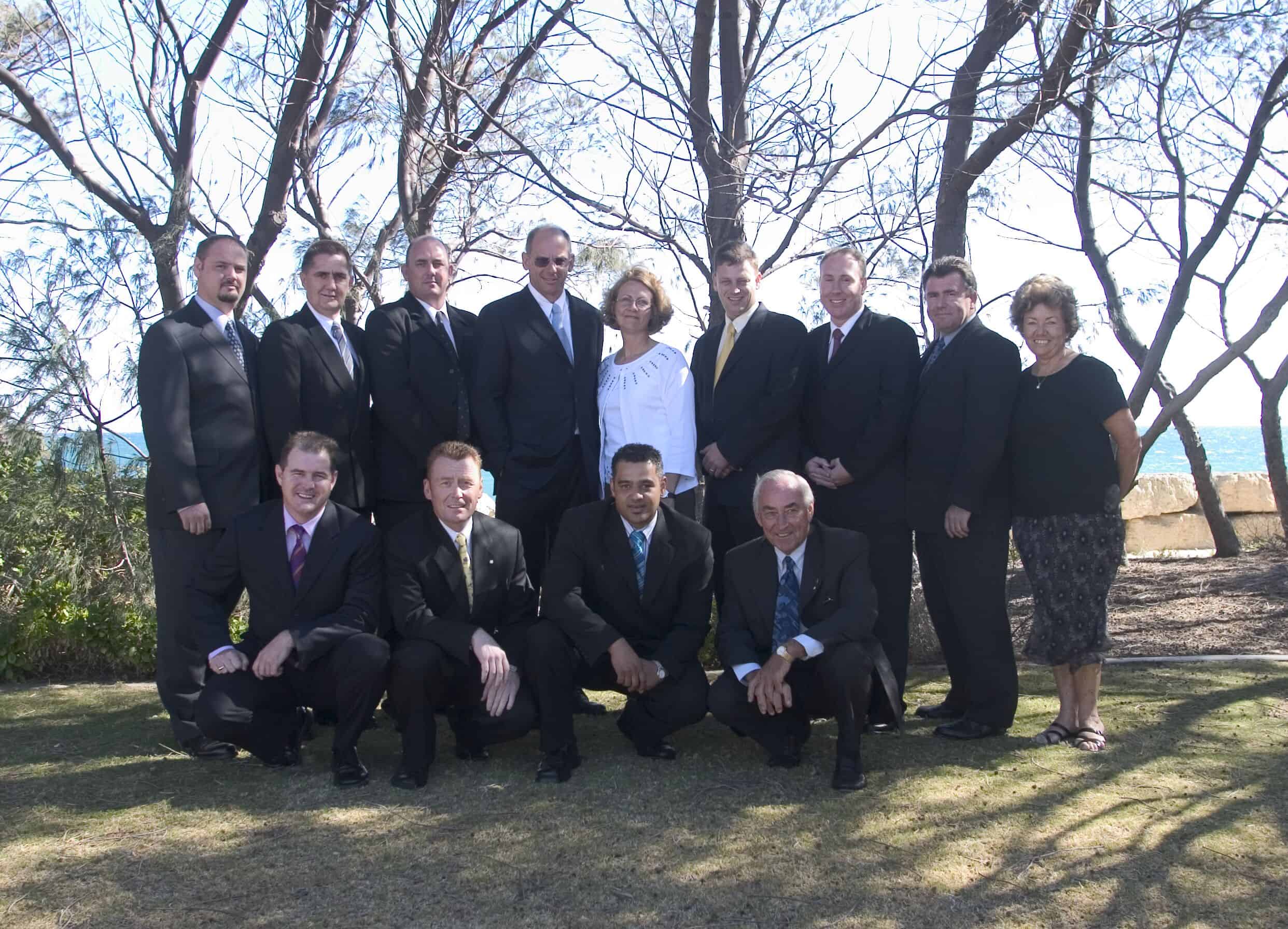 A photo of a group of Jani King's members when Corporate Office relocated to Brisbane.